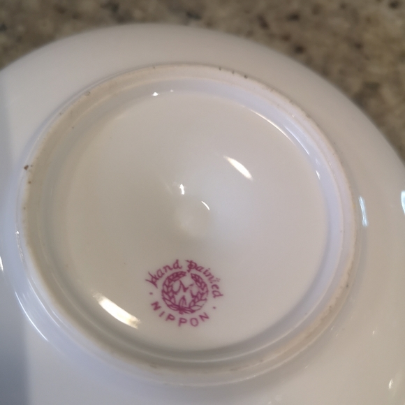 Vintage Nippon (Japan) 4.5" Handed Painted Porcelain Handled Candlestick Holder - Picture 6 of 8